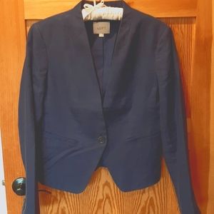 Ann Taylor Loft Dark Blue Crop Jacket